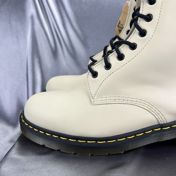 DR. Martens 1460 Boots Men's 14 Cream Combat Smooth Leather 31008 90's Grunge - Picture 9 of 17